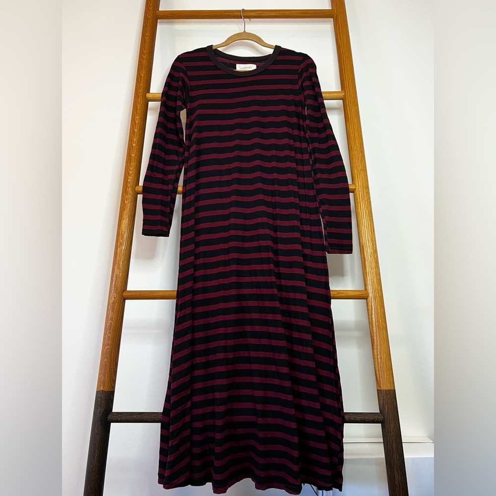 THE GREAT. striped dress